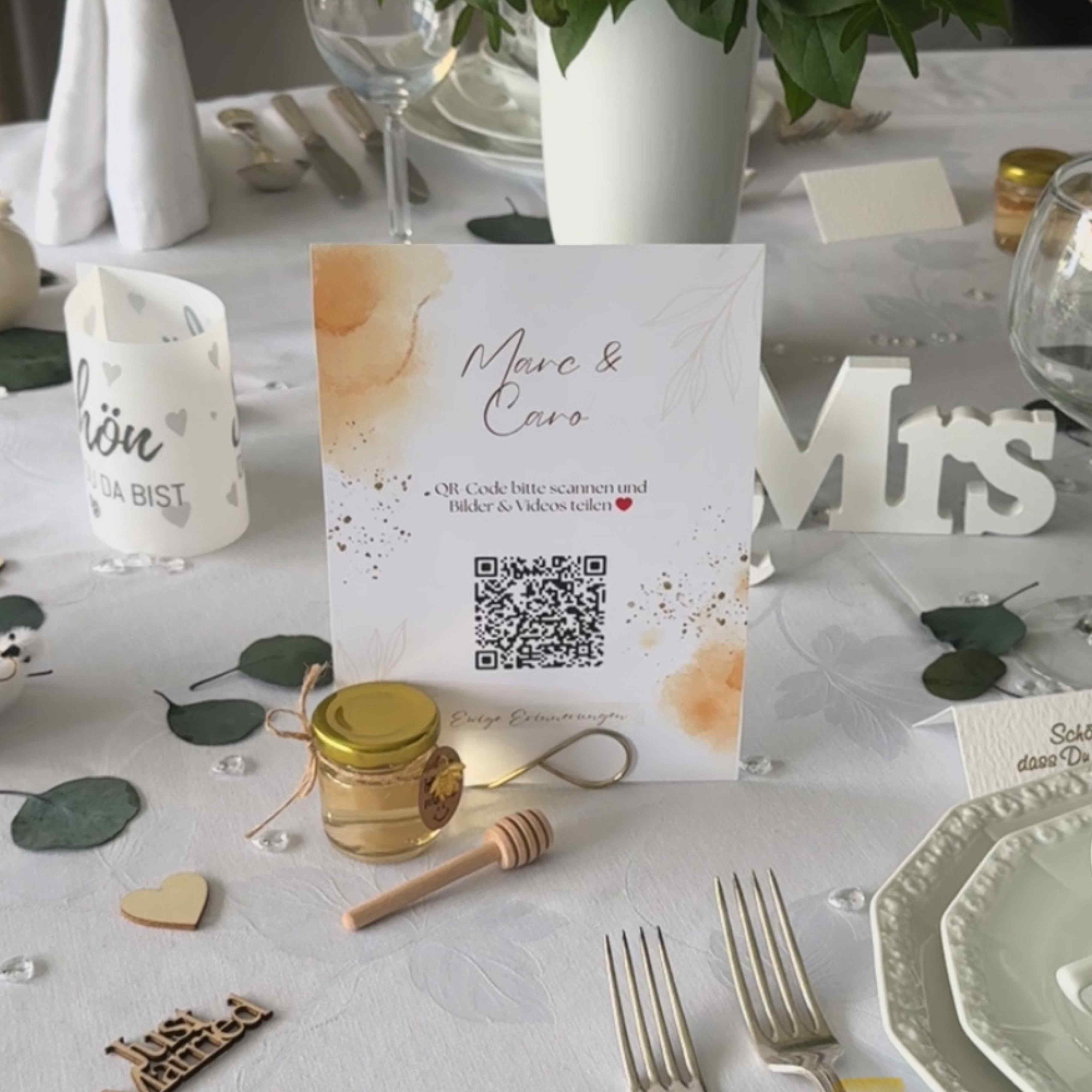 Hochzeits Foto & Video App inkl. QR-Code und Designkarten